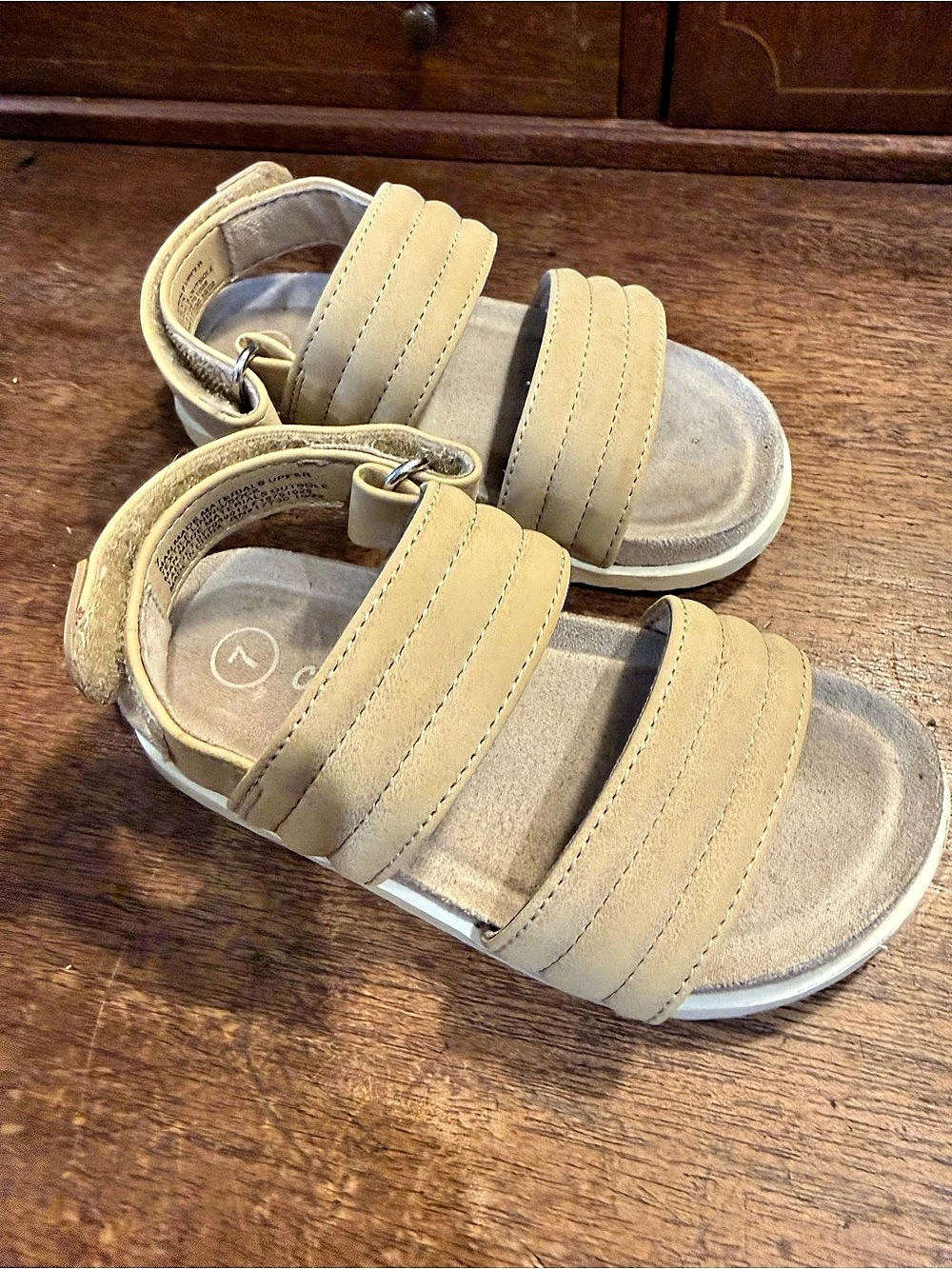 Cat & Jack Toddler Girls Double Strap Sandals Yellow Girls Size 7